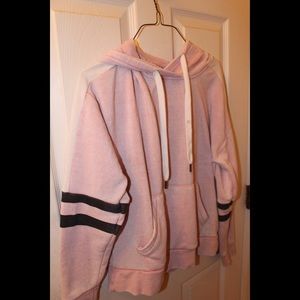 light pink striped hoodie